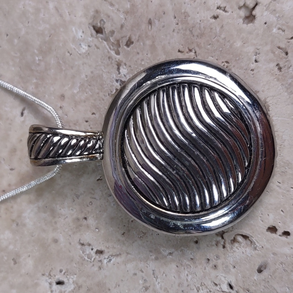Silvertone Enhancer Pendant Necklace